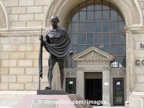 Milwaukee County Courthouse Gandhi Statue Closeup Milwaukee County Courthouse Gandhi Statue Closeup