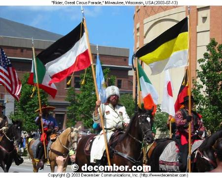 Kilbourn and Sixth Great Circus Parade rider Kilbourn and Sixth Great Circus Parade rider