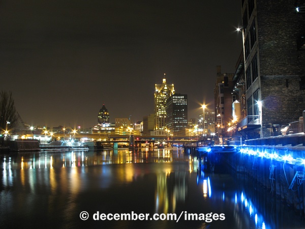 Riverwalk, East Side, South of Buffalo Night View