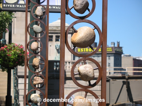 Riverwalk, West Side, North of Wells Sculpture Closeup Riverwalk, West Side, North of Wells Sculpture Closeup